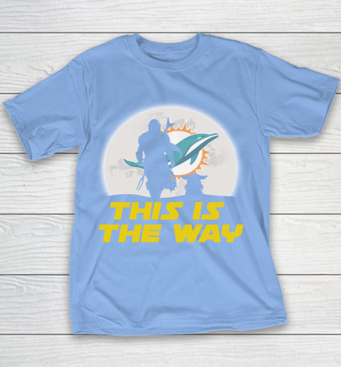 Miami Dolphins NFL Football Star Wars Yoda And Mandalorian This Is The Way Youth T-Shirt 8