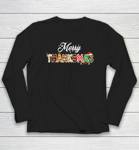 Funny Thanksmas 2022 Merry Thanksmas Thanksgiving Christmas Long Sleeve T-Shirt