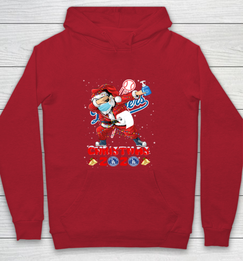 Los Angeles Dodgers Funny Santa Claus Dabbing Christmas 2020 MLB Youth Hoodie 7