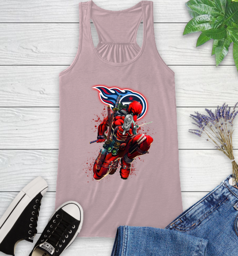 NFL Deadpool Marvel Comics Sports Football Tennessee Titans Racerback Tank 11