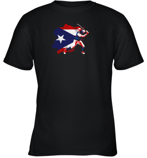 Puerto Rico Flag Shirt Baseball Player Shirt Sport Lover Youth T-Shirt
