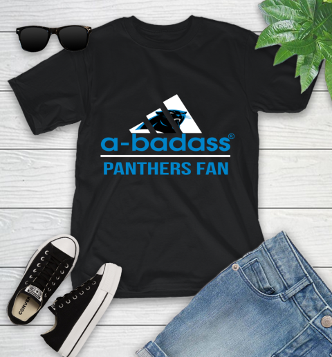 NFL A Badass Carolina Panthers Fan Adidas Football Sports Youth T-Shirt