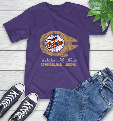 MLB Come To The Baltimore Orioles Side Star Wars Baseball Sports T-Shirt 5