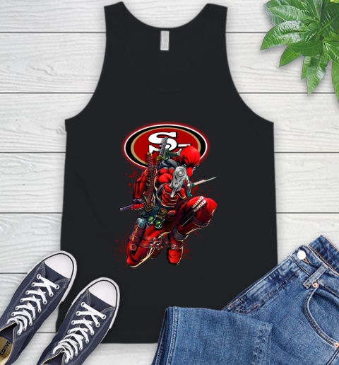NFL Deadpool Marvel Comics Sports Football San Francisco 49ers Tank Top 2