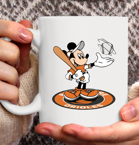 MLB Baseball Baltimore Orioles Cheerful Mickey Disney Shirt Ceramic Mug 15oz 2