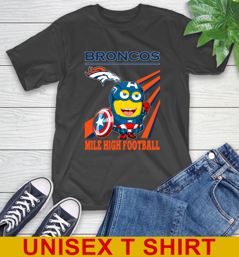 NFL Football Denver Broncos Captain America Marvel Avengers Minion Shirt T-Shirt