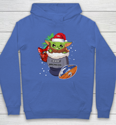 Denver Broncos Christmas Baby Yoda Star Wars Funny Happy NFL Hoodie 9