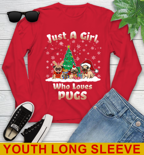 Christmas Just a girl who love pugs dog pet lover 127