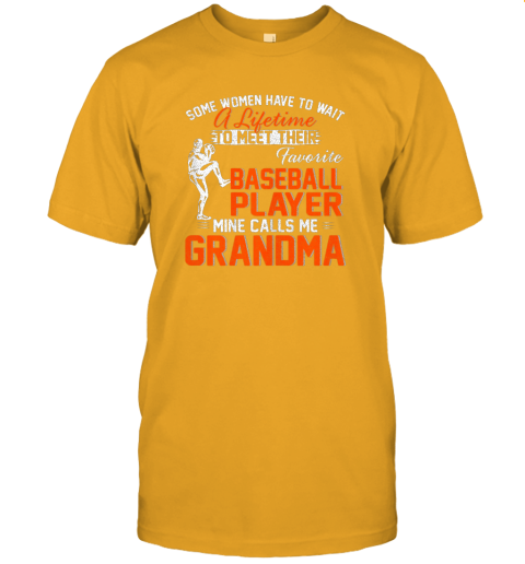 pf4y my favorite baseball player calls me grandma gift for nana jersey t shirt 60 front gold
