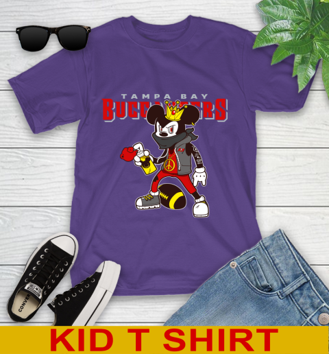 Tampa Bay Buccaneers NFL Football Mickey Peace Sign Sports Youth T-Shirt 4