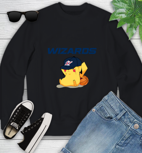 NBA Pikachu Basketball Sports Washington Wizards Youth Sweatshirt 2
