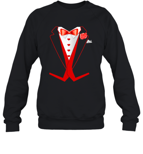 Tuxedo Red Hearts Cool Funny Valentines Day Sweatshirt