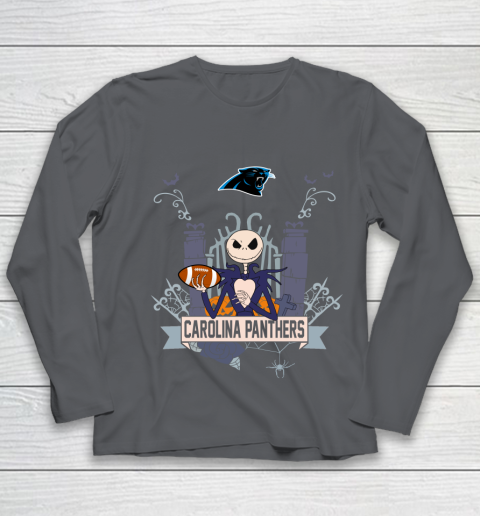 NFL Carolina Panthers Football Jack Skellington Halloween Youth Long Sleeve 6