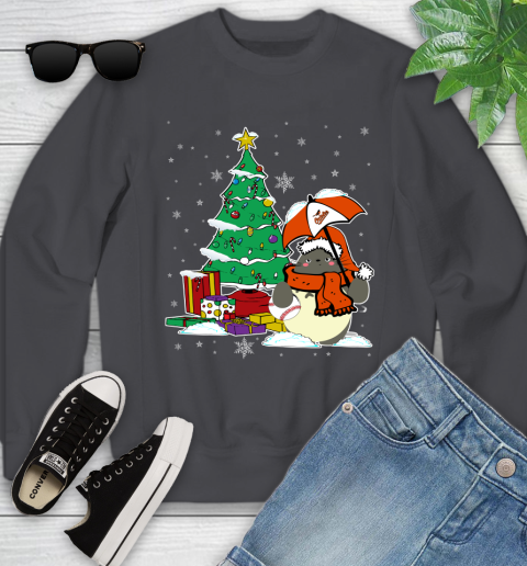 Baltimore Orioles MLB Baseball Cute Tonari No Totoro Christmas Sports Youth Sweatshirt 5