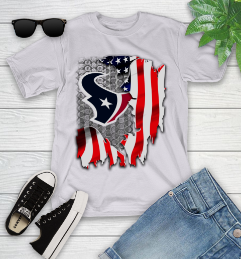 Houston Texans NFL Football American Flag Youth T-Shirt 4