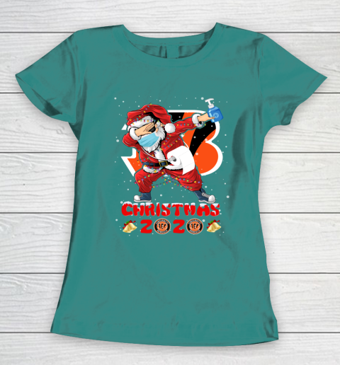 Cincinnati Bengals Funny Santa Claus Dabbing Christmas 2020 NFL Women's T-Shirt 10