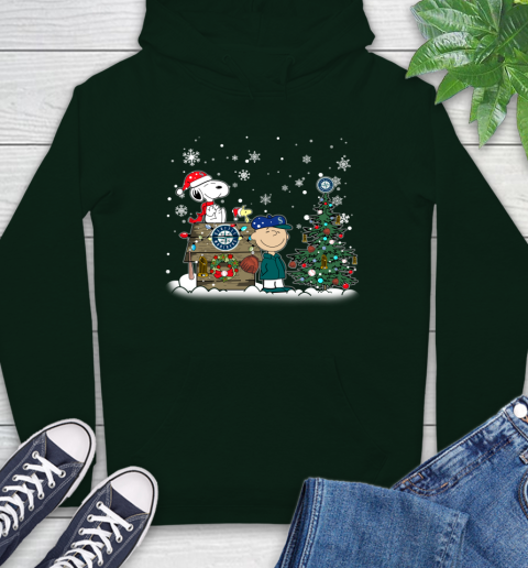 MLB Seattle Mariners Snoopy Charlie Brown Christmas Baseball Commissioner's Trophy Hoodie - Image 13