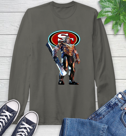 NFL Thanos Gauntlet Avengers Endgame Football San Francisco 49ers Long Sleeve T-Shirt 8