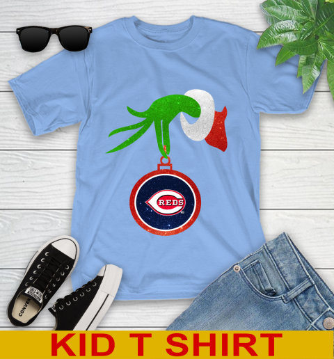Cincinnati Reds Grinch Merry Christmas MLB Baseball Youth T-Shirt 11