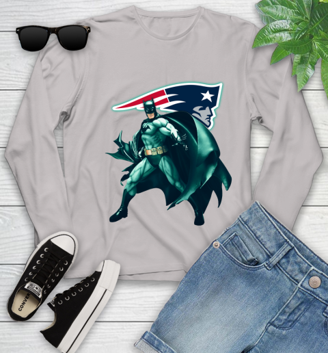NFL Batman Football Sports New England Patriots Youth Long Sleeve 12