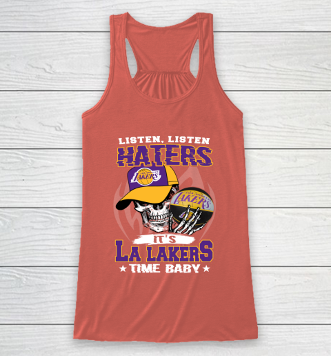 Listen Haters It is LAKERS Time Baby NBA Racerback Tank 3