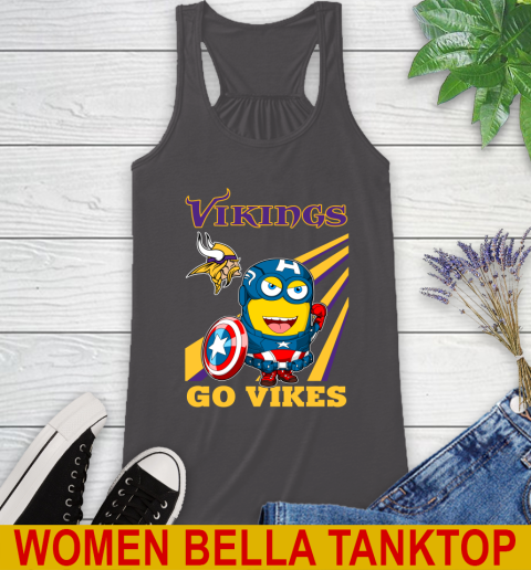NFL Football Minnesota Vikings Captain America Marvel Avengers Minion Shirt Racerback Tank 10