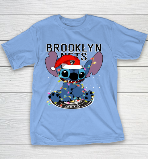 Brooklyn Nets NBA noel stitch Basketball Christmas Youth T-Shirt 7