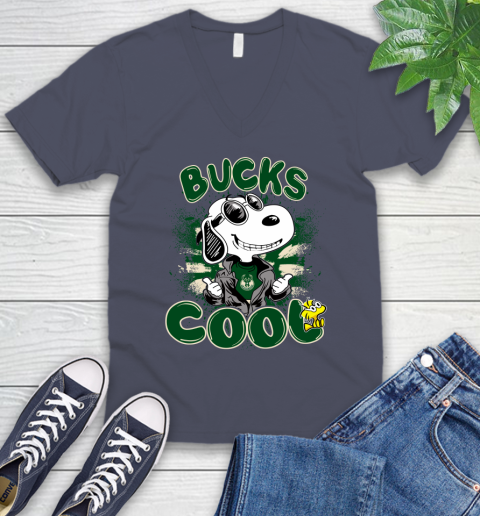 NBA Basketball Milwaukee Bucks Cool Snoopy Shirt V-Neck T-Shirt 8 NBA Basketball Milwaukee Bucks Cool Snoopy Shirt V-Neck T-Shirt - Image 8