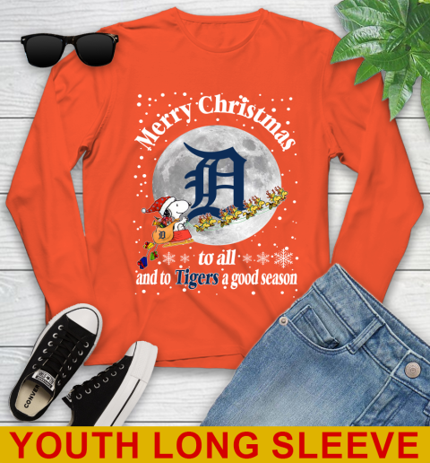 Detroit Tigers Merry Christmas To All And To Tigers A Good Season MLB Baseball Sports Youth Long Sleeve 3
