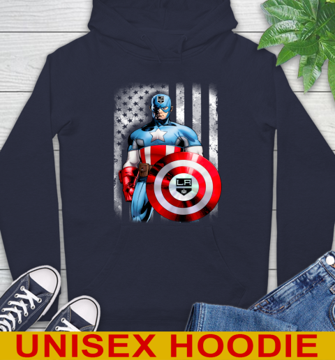 Los Angeles Kings NHL Hockey Captain America Marvel Avengers American Flag Shirt Hoodie 3