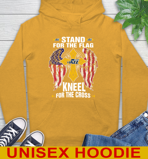 NBA Basketball Utah Jazz Stand For Flag Kneel For The Cross Shirt Hoodie 3 NBA Basketball Utah Jazz Stand For Flag Kneel For The Cross Shirt Hoodie - Image 3