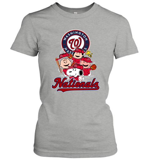 Peanuts Charlie Brown And Snoopy Playing Baseball Washington Nationals Shirt  - Peanutstee