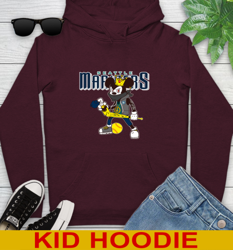 Seattle Mariners MLB Baseball Mickey Peace Sign Sports Youth Hoodie 7
