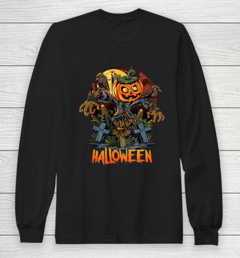 Pumpkin Man Character for Halloween Long Sleeve T-Shirt