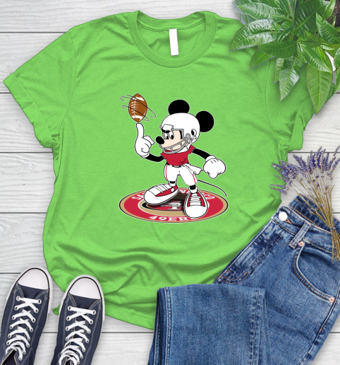 NFL Football San Francisco 49ers Cheerful Mickey Disney Shirt Women's T-Shirt 10