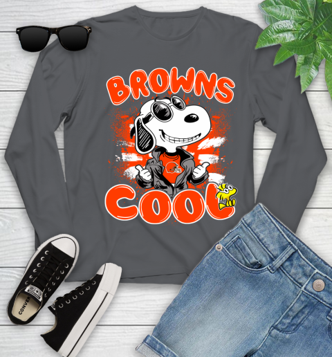 NFL Football Cleveland Browns Cool Snoopy Shirt Youth Long Sleeve 8