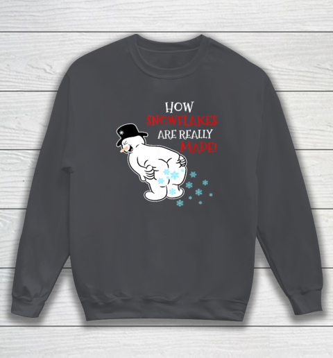 Funny Snowman How Snowflake Are Really Made Christmas Cutome Sweatshirt 3