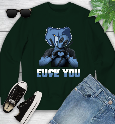 NBA Memphis Grizzlies Deadpool Love You Fuck You Basketball Sports Youth Sweatshirt 9