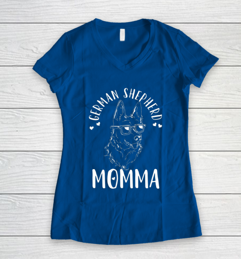 Dog Mom Shirt German Shepherd Momma Dog Mom Mama Gift Women's V-Neck T-Shirt 7