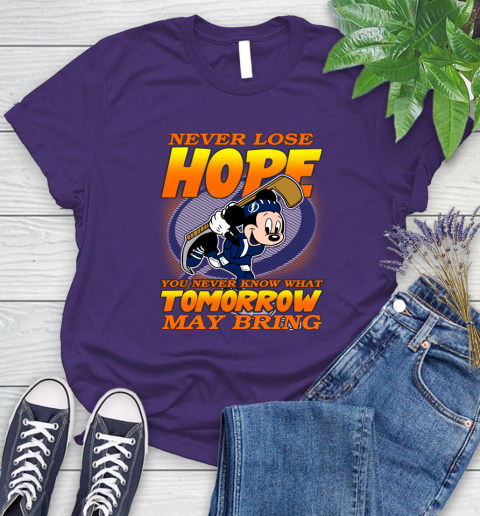 Tampa Bay Lightning NHL Hockey ootball Mickey Disney Never Lose Hope Women's T-Shirt 4