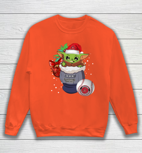 Arizona Diamondbacks Christmas Baby Yoda Star Wars Funny Happy MLB Sweatshirt 4
