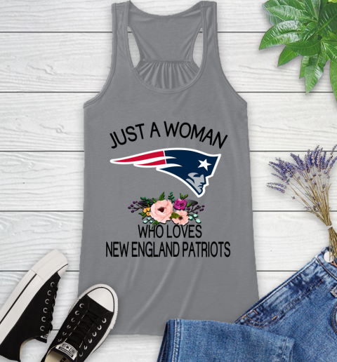 NFL Just A Woman Who Loves New England Patriots Football Sports Racerback Tank 3