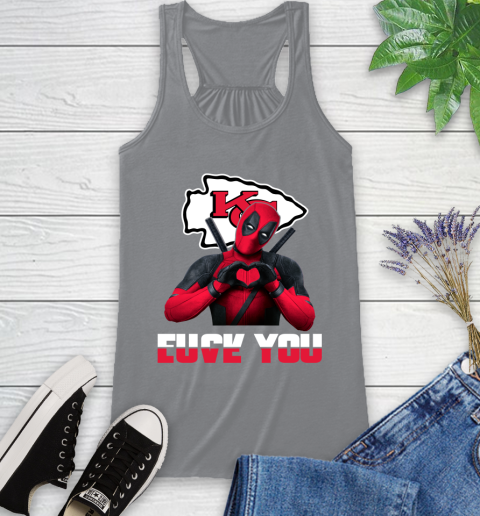 NHL Kansas City Chiefs Deadpool Love You Fuck You Football Sports Racerback Tank 4