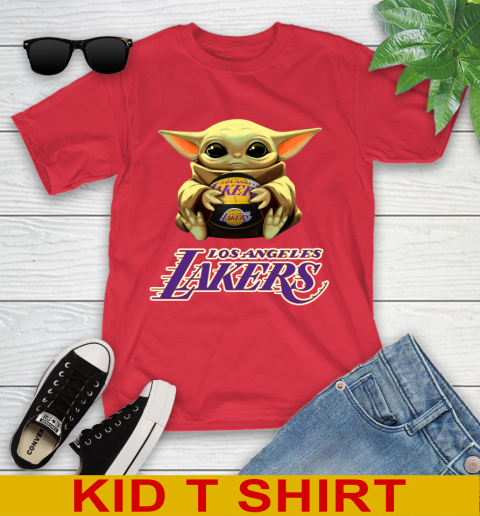 NBA Basketball Los Angeles Lakers Star Wars Baby Yoda Shirt 110