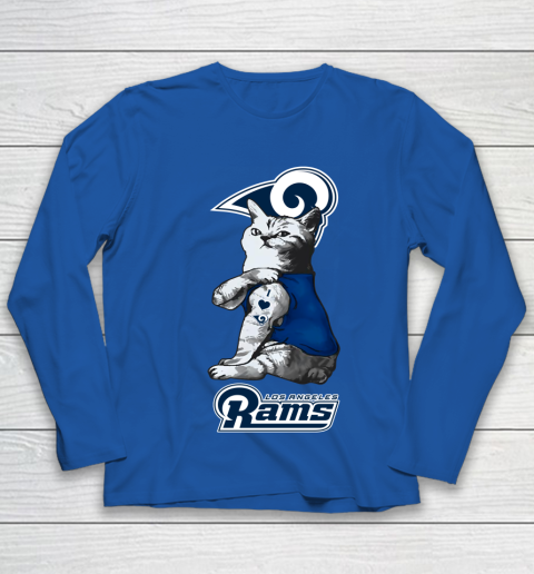 NFL Football My Cat Loves Los Angeles Rams Youth Long Sleeve 7