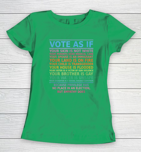 Vote As If Your Skin Is Not White Human's Rights Women's T-Shirt 4