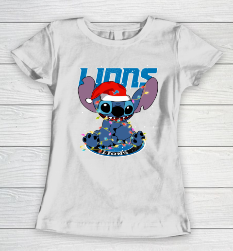 Detroit Lions NFL Football noel stitch Christmas Women's T-Shirt