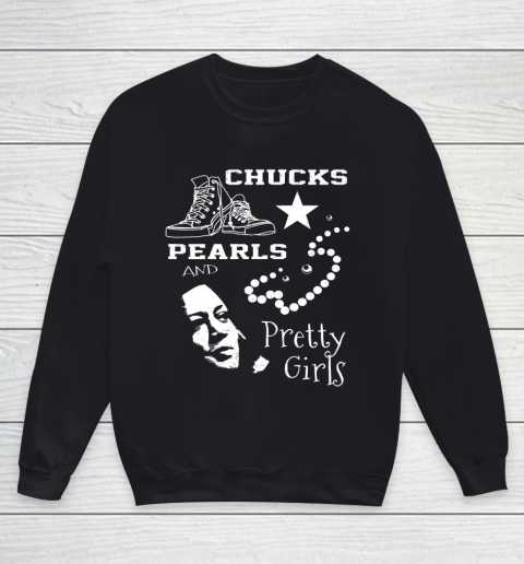 Chucks Pearls and Pretty Girls Kamala Harris Inauguration Youth Sweatshirt