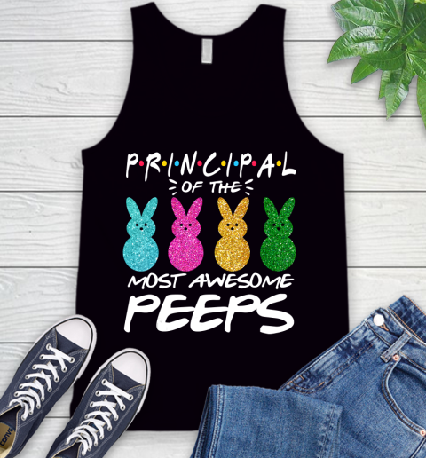 Nurse Shirt Colorful Bunny Easter Principal of the most awesome peeps T Shirt Tank Top