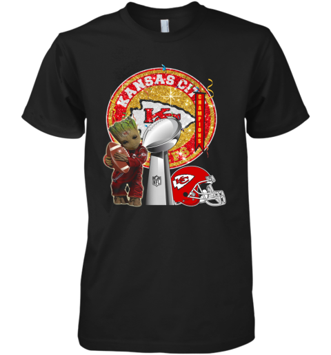 Baby Groot Kansas City Chiefs Super Bowl Champions Premium Men's T-Shirt